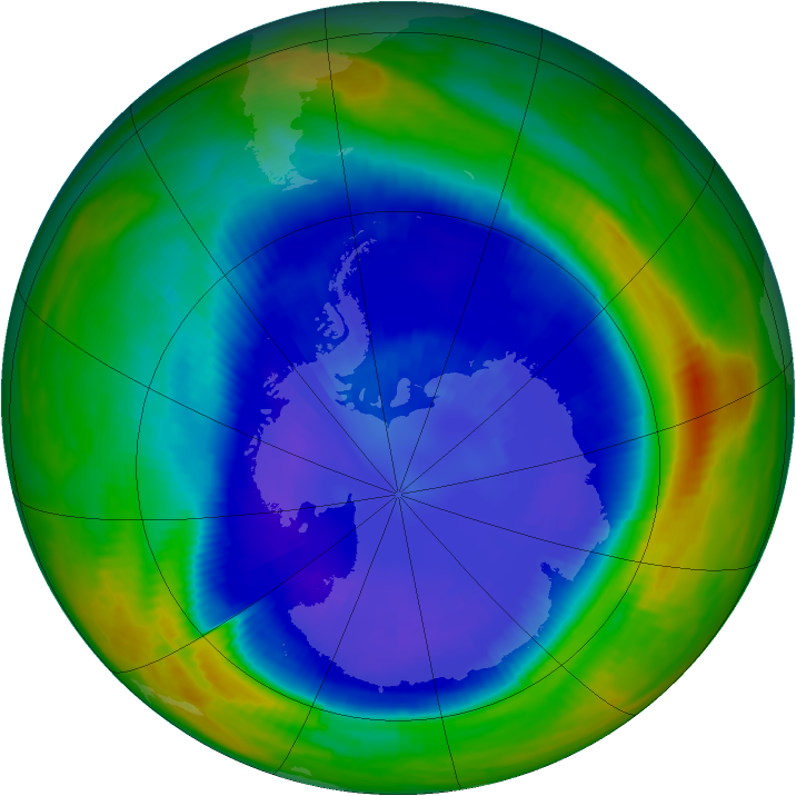 Antarctic ozone map for 08 September 1998